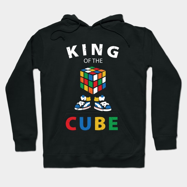 King Of The Cube Rubik's Rubiks Cube Rubik Cube Retro Colorful Cube Game Fun Gift for Cuber Spinning Rubix Hoodie by Anodyle